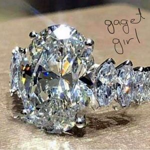 925 BRIDAL ENGAGEMENT RING WEDDING RING GG7